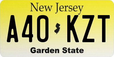 NJ license plate A40KZT