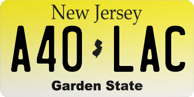 NJ license plate A40LAC