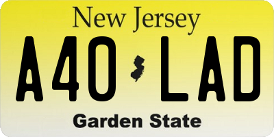 NJ license plate A40LAD