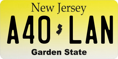 NJ license plate A40LAN