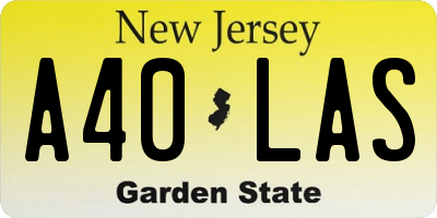 NJ license plate A40LAS