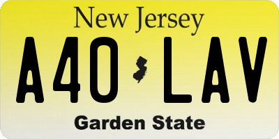 NJ license plate A40LAV