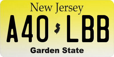 NJ license plate A40LBB