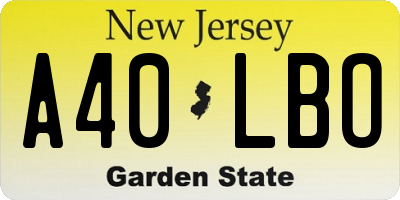 NJ license plate A40LBO