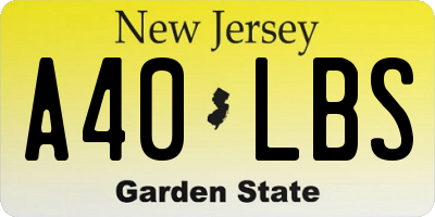 NJ license plate A40LBS