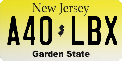 NJ license plate A40LBX