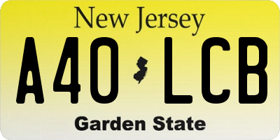 NJ license plate A40LCB