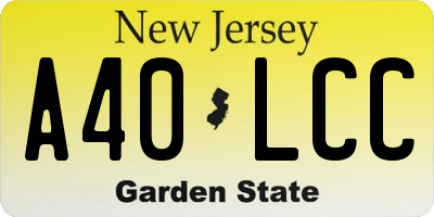 NJ license plate A40LCC