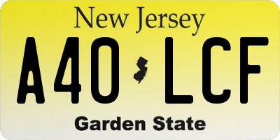 NJ license plate A40LCF