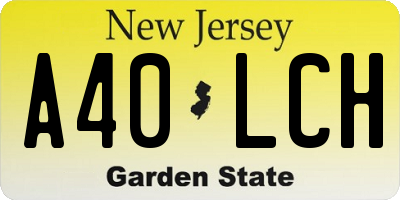 NJ license plate A40LCH