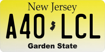 NJ license plate A40LCL