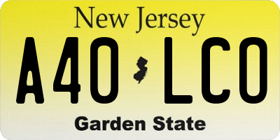 NJ license plate A40LCO