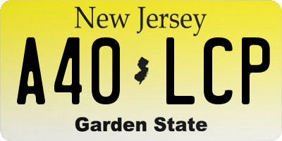 NJ license plate A40LCP
