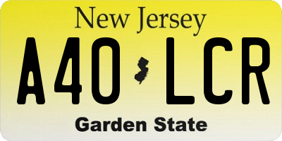 NJ license plate A40LCR
