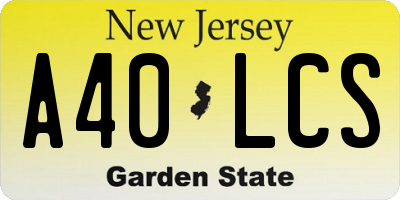 NJ license plate A40LCS