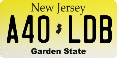 NJ license plate A40LDB