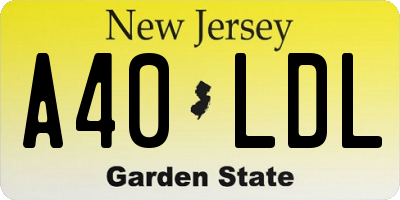 NJ license plate A40LDL