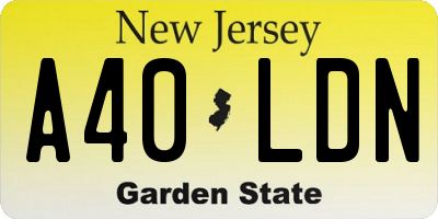 NJ license plate A40LDN