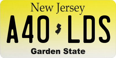 NJ license plate A40LDS