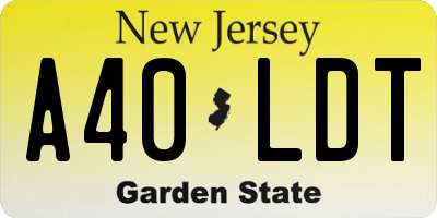 NJ license plate A40LDT