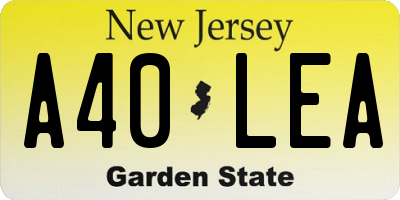 NJ license plate A40LEA