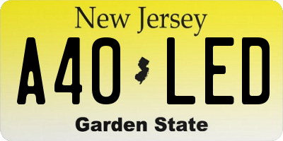 NJ license plate A40LED