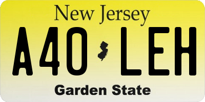 NJ license plate A40LEH