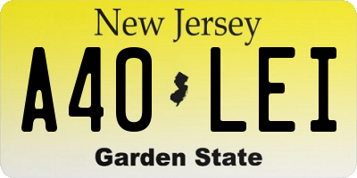 NJ license plate A40LEI