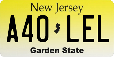 NJ license plate A40LEL