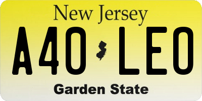 NJ license plate A40LEO