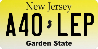 NJ license plate A40LEP