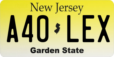NJ license plate A40LEX