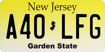 NJ license plate A40LFG