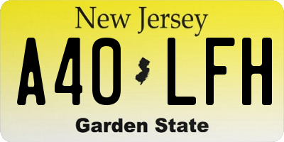 NJ license plate A40LFH