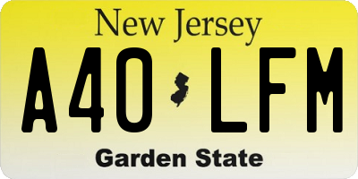 NJ license plate A40LFM