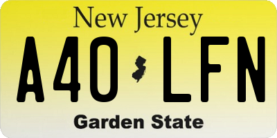 NJ license plate A40LFN