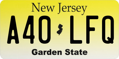 NJ license plate A40LFQ
