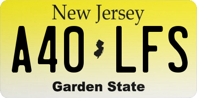 NJ license plate A40LFS