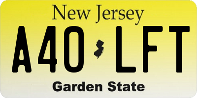NJ license plate A40LFT