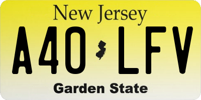NJ license plate A40LFV
