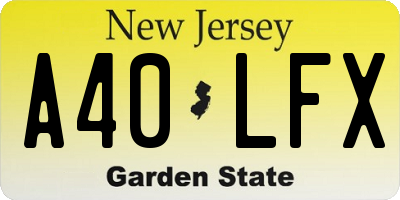NJ license plate A40LFX