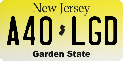 NJ license plate A40LGD