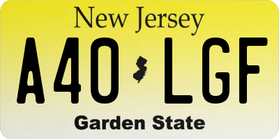 NJ license plate A40LGF