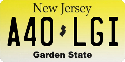 NJ license plate A40LGI