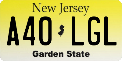 NJ license plate A40LGL
