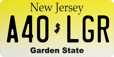 NJ license plate A40LGR