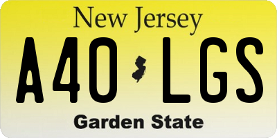 NJ license plate A40LGS