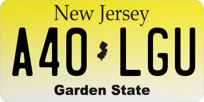 NJ license plate A40LGU
