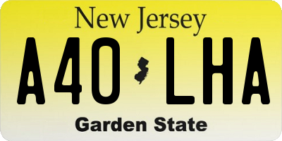 NJ license plate A40LHA