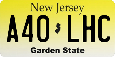 NJ license plate A40LHC